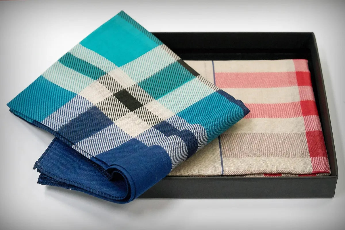 Serviettes en coton à carreaux