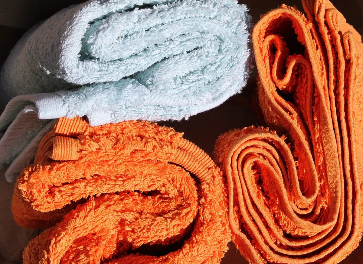 Serviettes de bain pliées