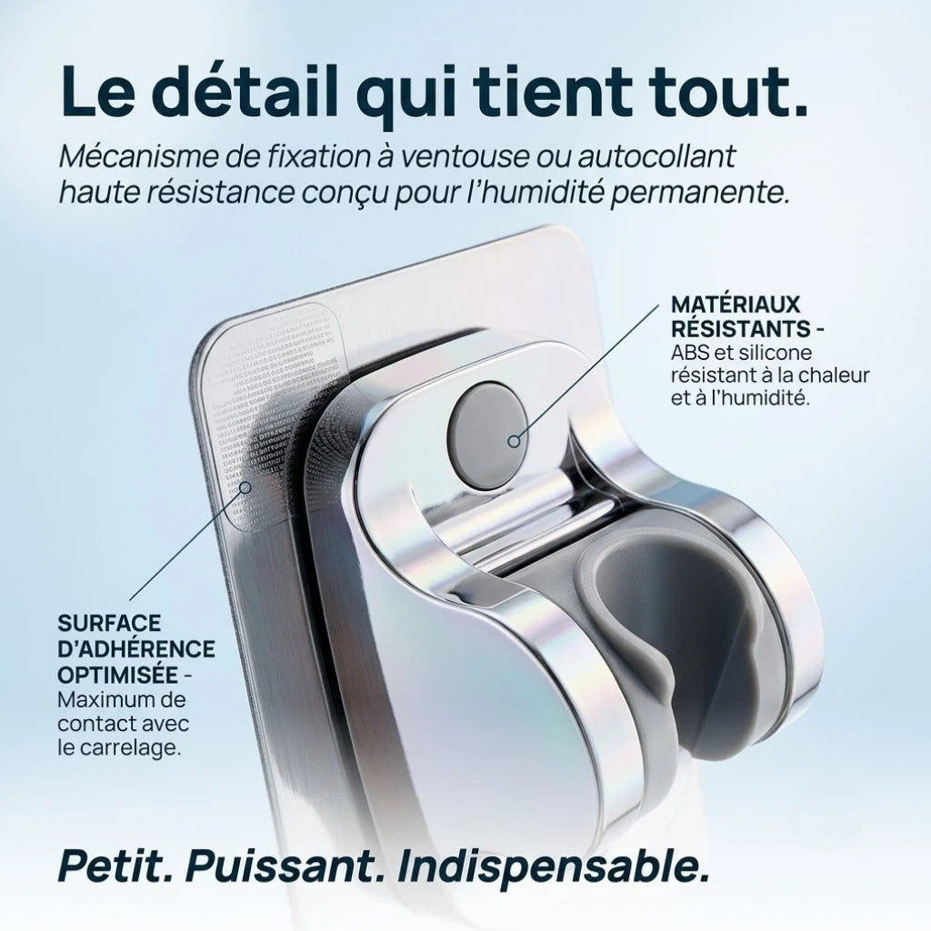 Support de douche auto-adhésif - vue de côté sur fond blanc