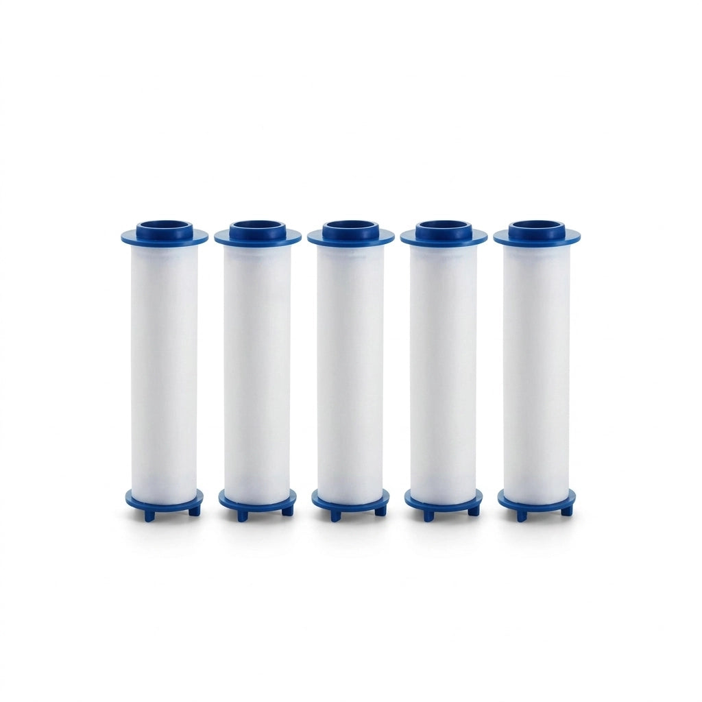 Lot de filtre en coton sur fond blanc