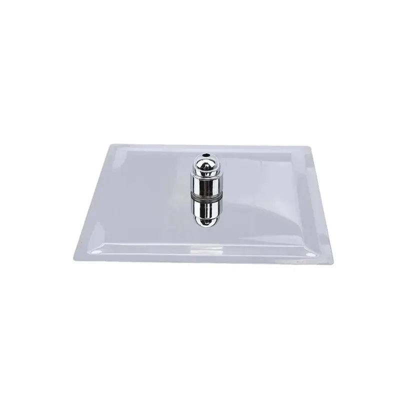 Pommeau de douche italienne carré vu de dos sur fond blanc