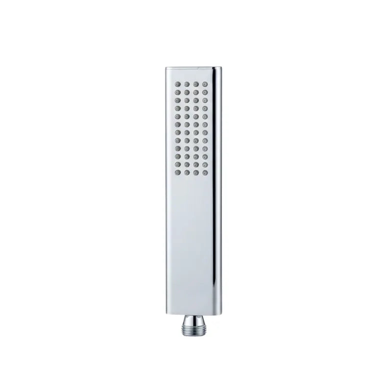 Pommeau de douche rectangulaire à buses sur fond blanc