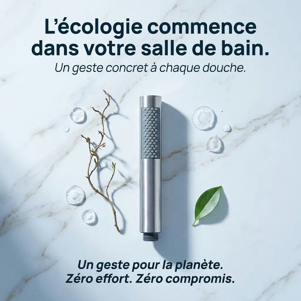 Douchette Barre Jet Unique Économique Argent Brossé - vue de côté sur fond blanc