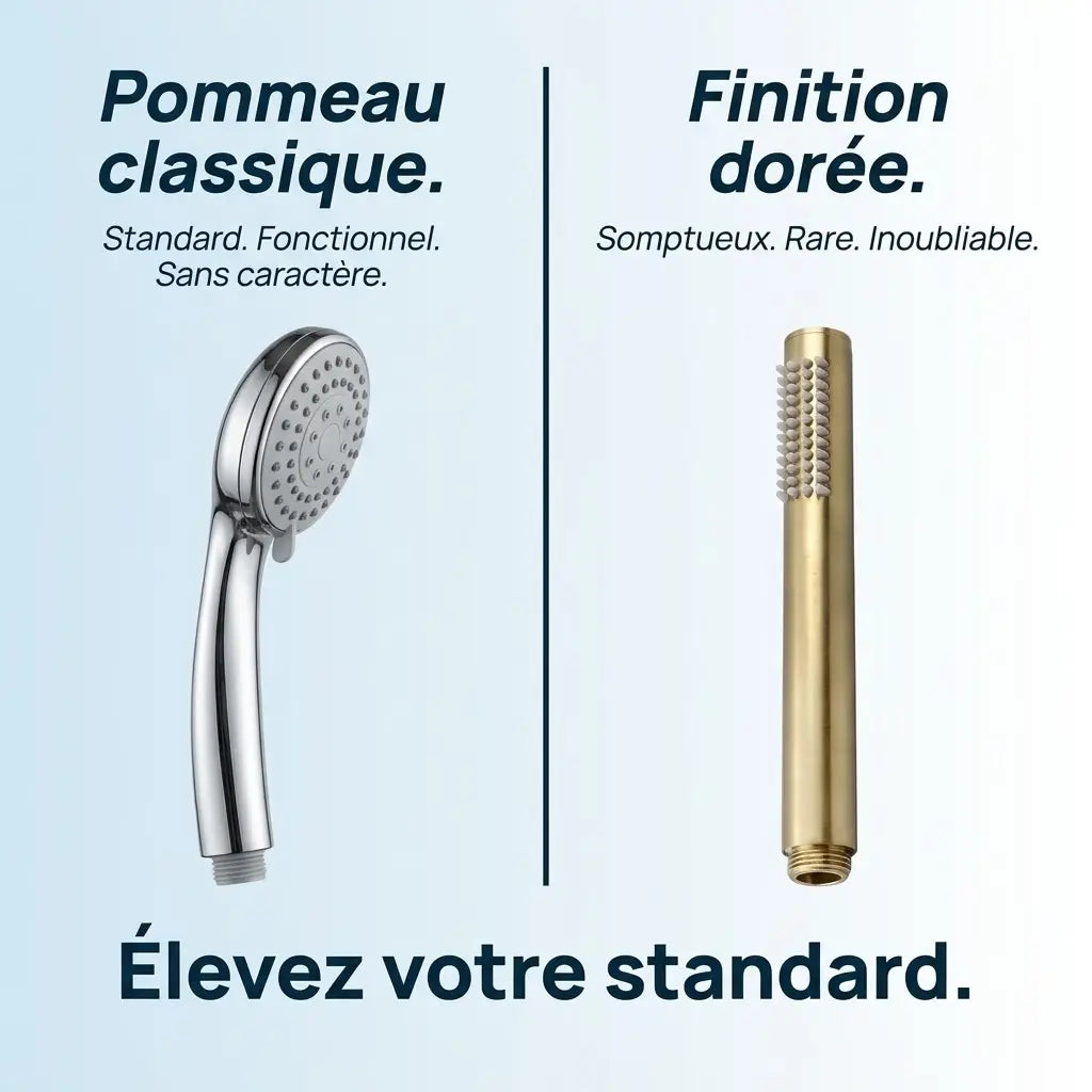 Douchette Dorée Brossée Bâton Cylindrique Minimaliste