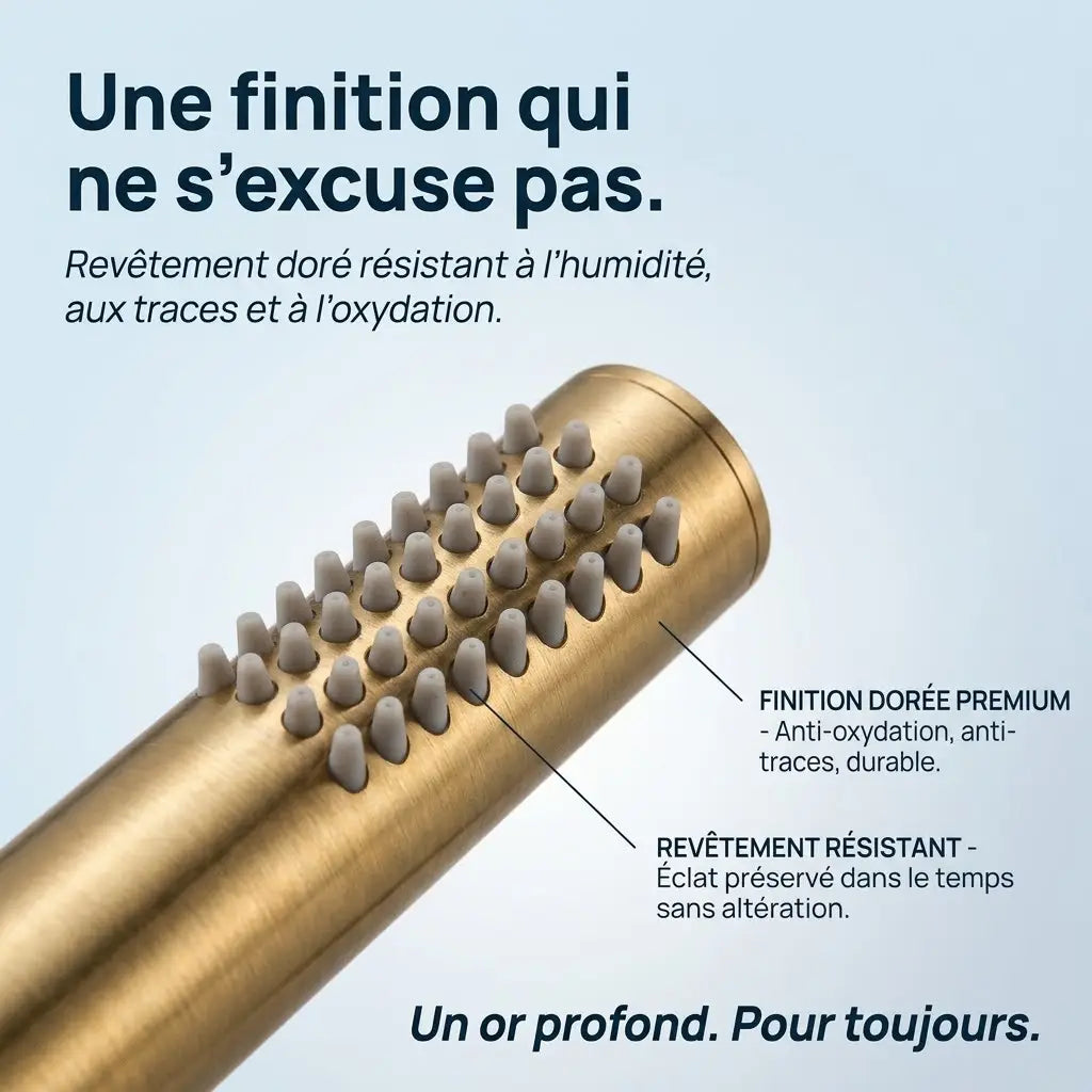 Douchette Dorée Brossée Bâton Cylindrique Minimaliste
