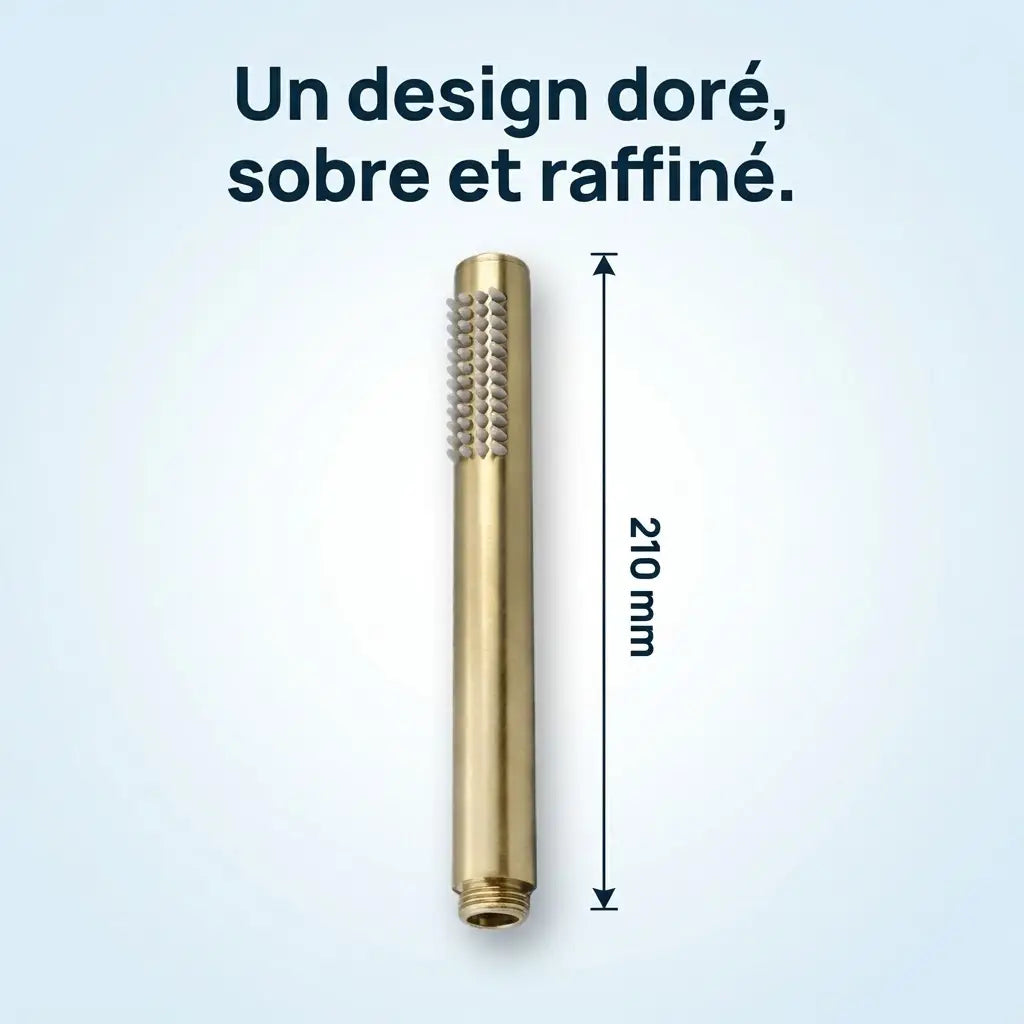 Douchette Dorée Brossée Bâton Cylindrique Minimaliste