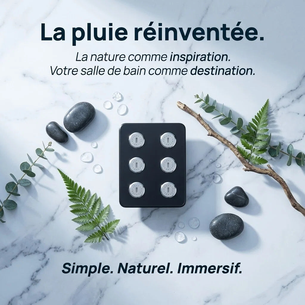 Mini tête de douche effet pluie - vue de détail sur fond blanc