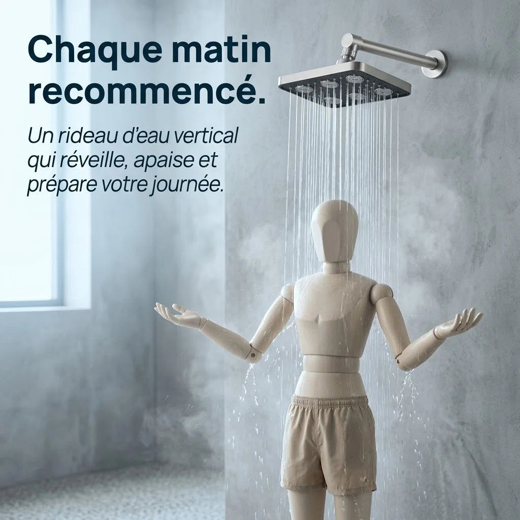 Mini tête de douche effet pluie - vue de face sur fond blanc