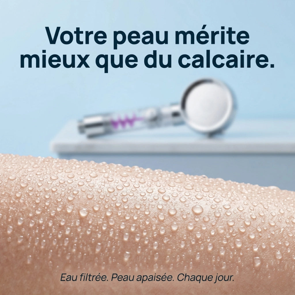 Pommeau de douche anti calcaire turbo chargé