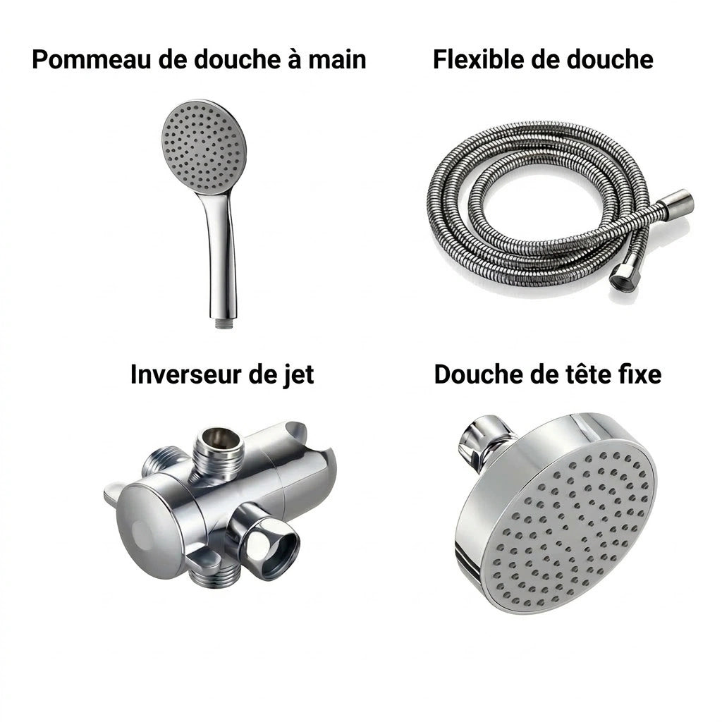 Pommeau de douche double offrant un débit d’eau important pour la douche