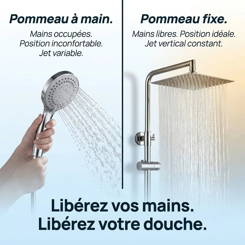 Pommeau de douche fixe très fin chrome - vue principale sur fond blanc