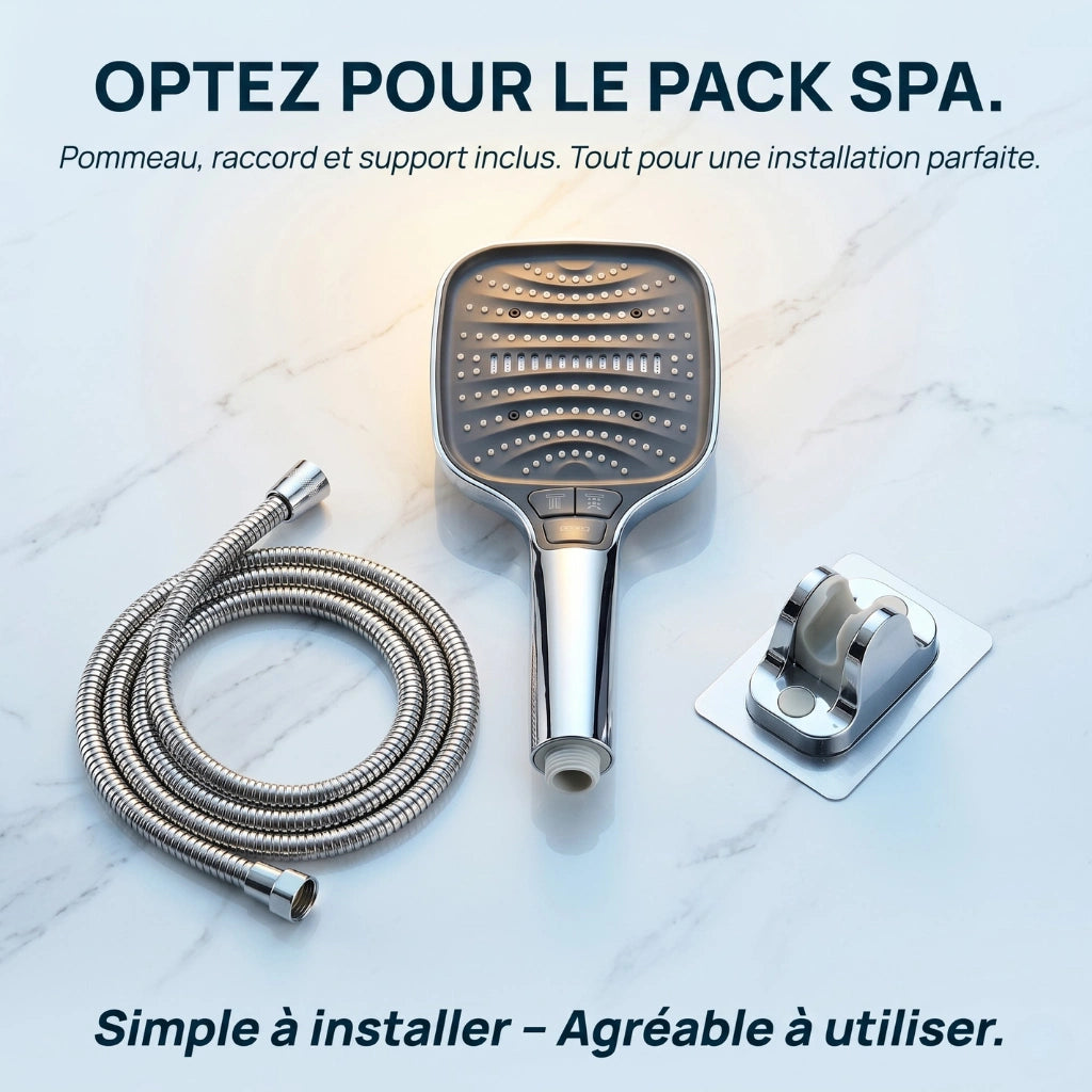 Pommeau de douche multifonctionnel à haute pression - en utilisation dans la douche