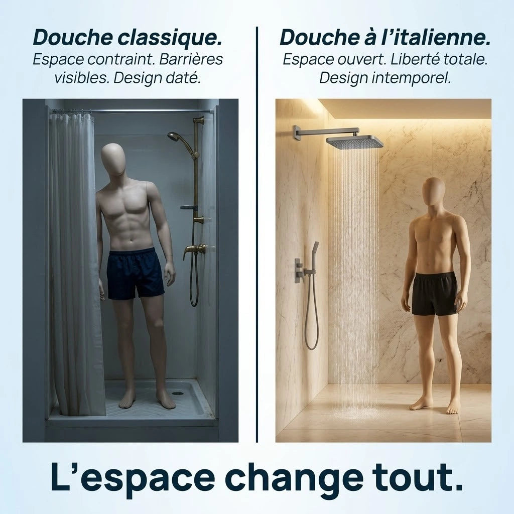 Pommeau de douche italienne haute pression - vue principale sur fond blanc