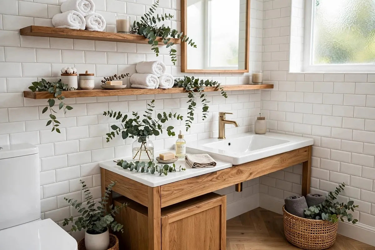 Salle de bain de style contemporain avec vasque