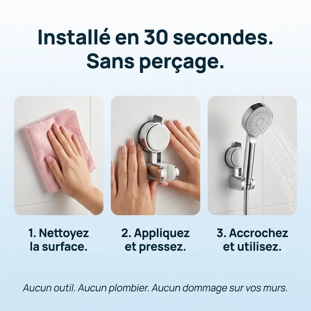 Support de douche à ventouse universel - vue principale sur fond blanc