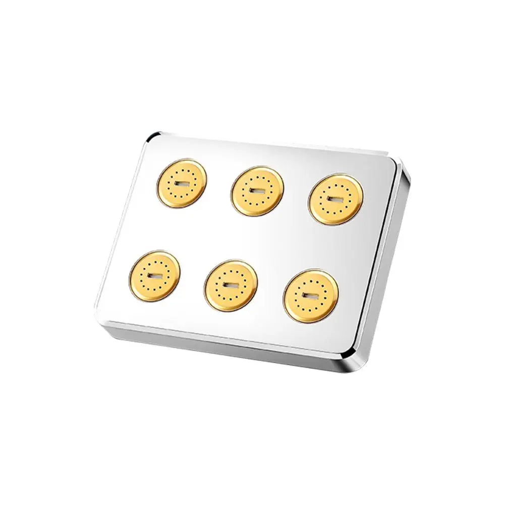 Mini tête de douche argent avec buses doré