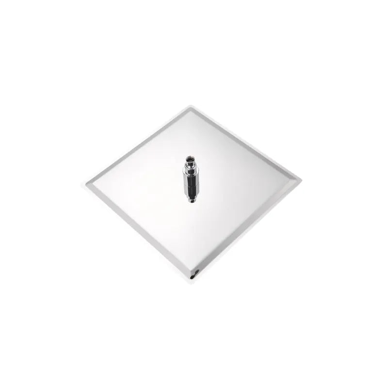 Pommeau de douche fixe tres fin chrome de dos sur fond blanc