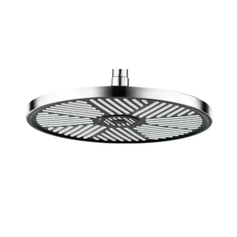 Pommeau de douche à pluie cascade argent sur fond blanc