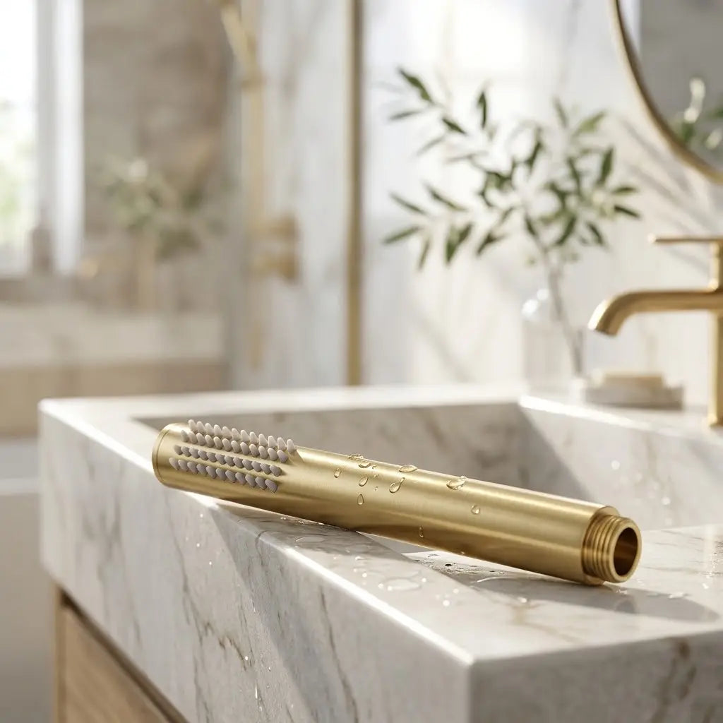 Douchette Dorée Brossée Bâton Cylindrique Minimaliste