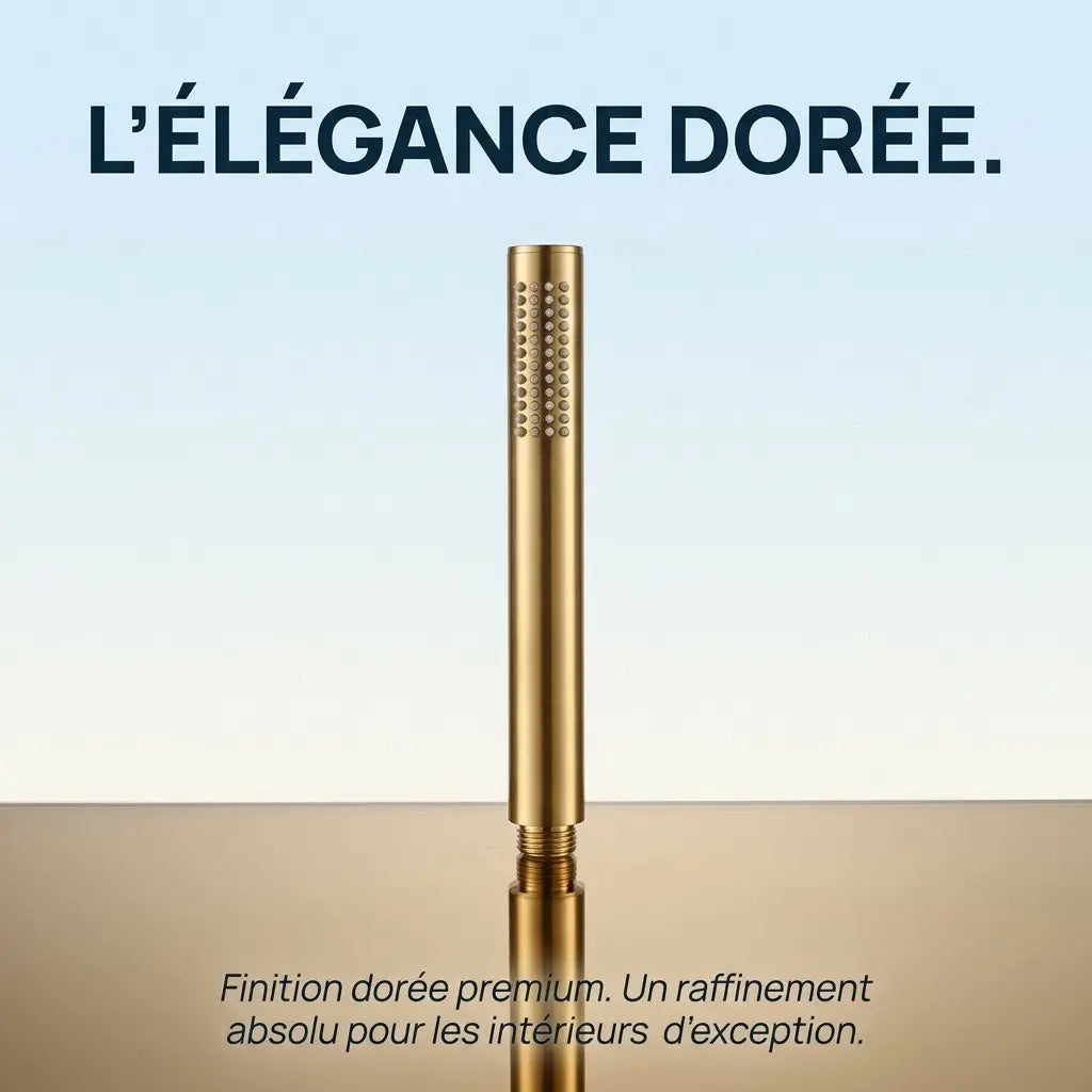 Douchette Dorée Brossée Bâton Cylindrique Minimaliste