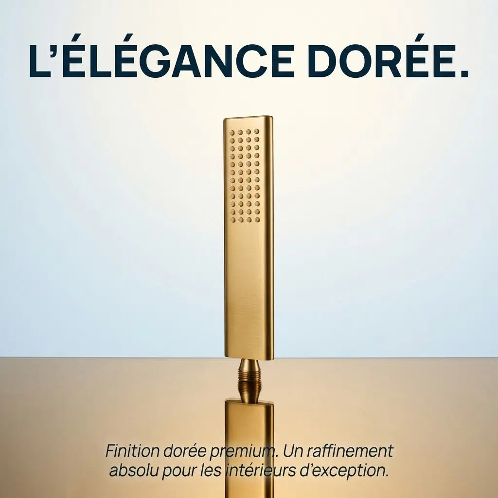 Douchette Dorée Brossée Rectangle Allongé en Laiton