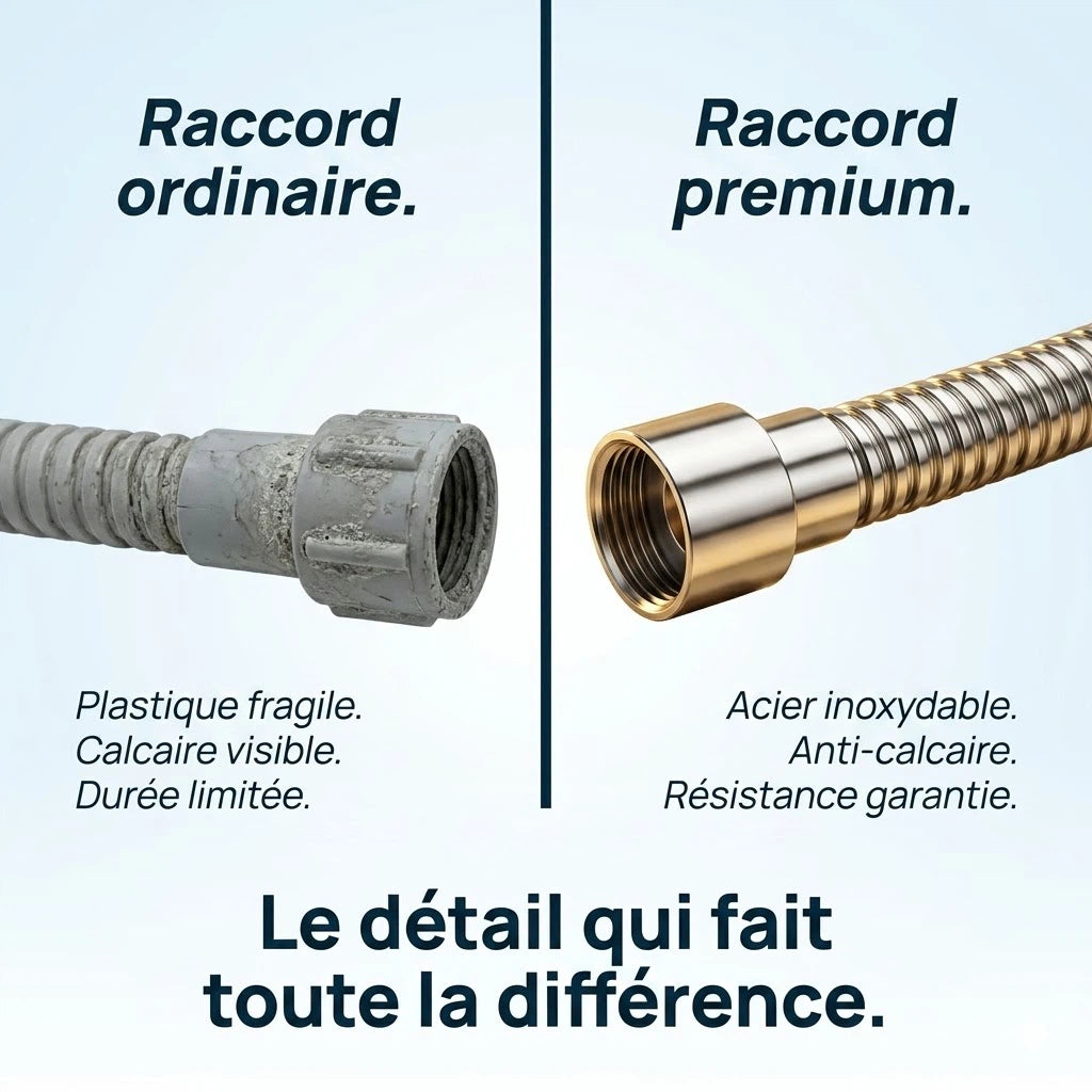 Raccord de douche universel 1.5m flexible - vue principale sur fond blanc