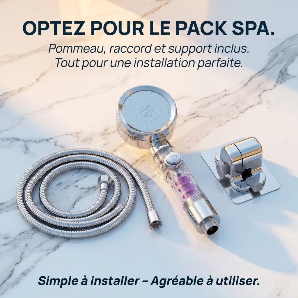 Pommeau de douche anti calcaire turbo chargé