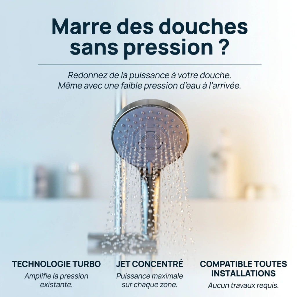 Pommeau de douche haute pression avec buse - détail des buses sur fond blanc