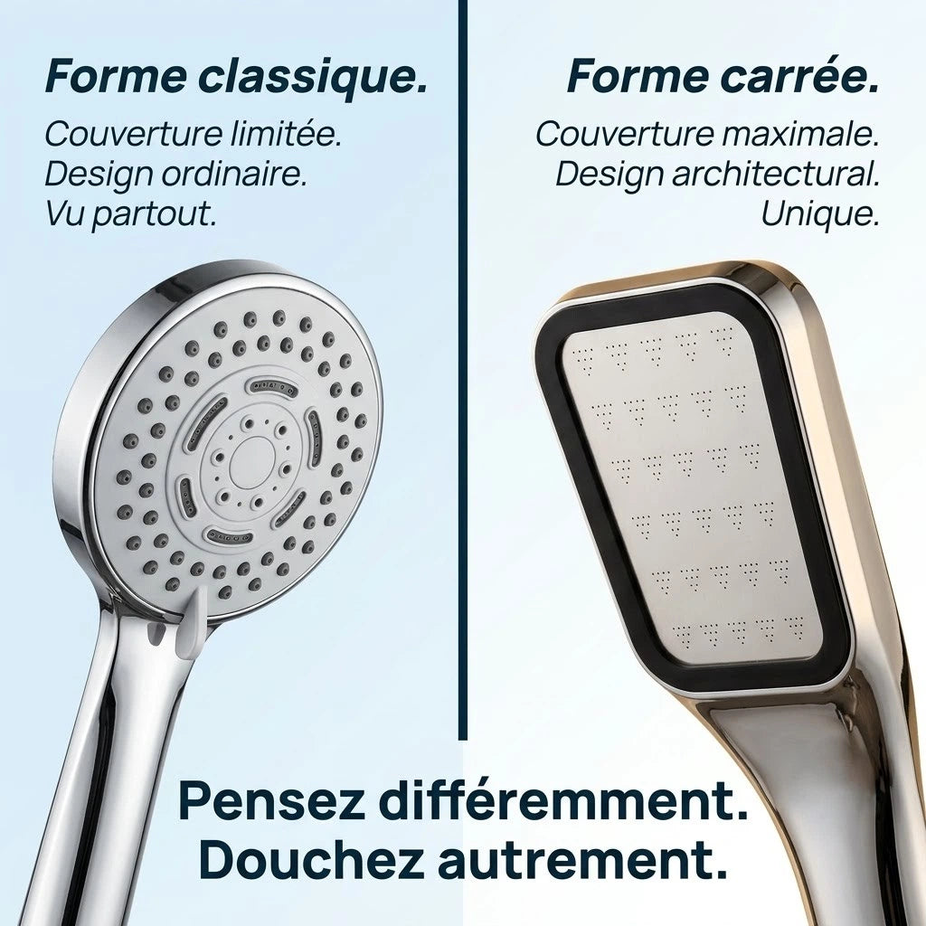 Pommeau de douche carré à pluie