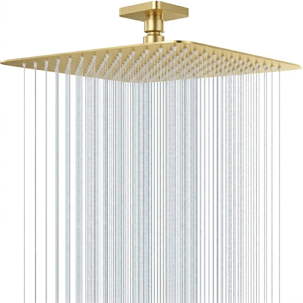 Pommeau de douche doré moderne avec jet cascade