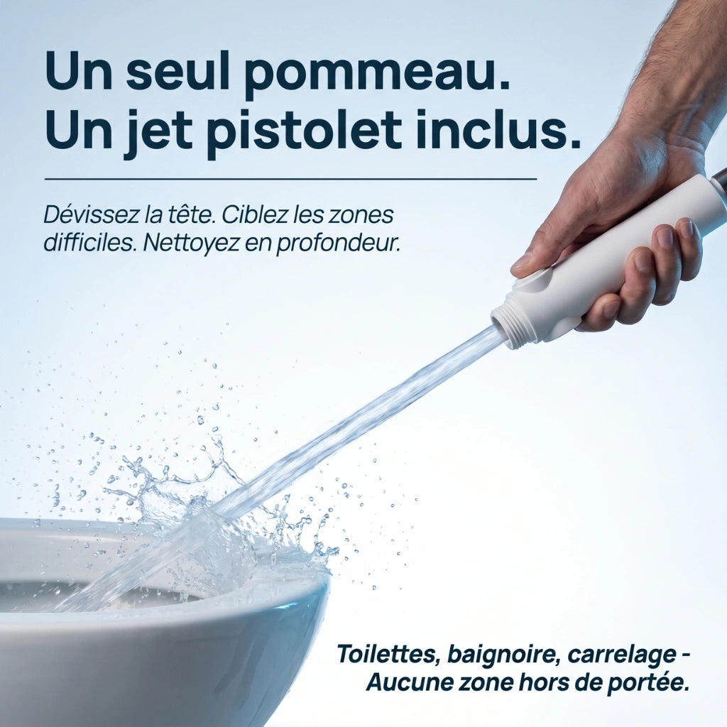 Pommeau de douche brumisateur économique - détail des buses sur fond blanc
