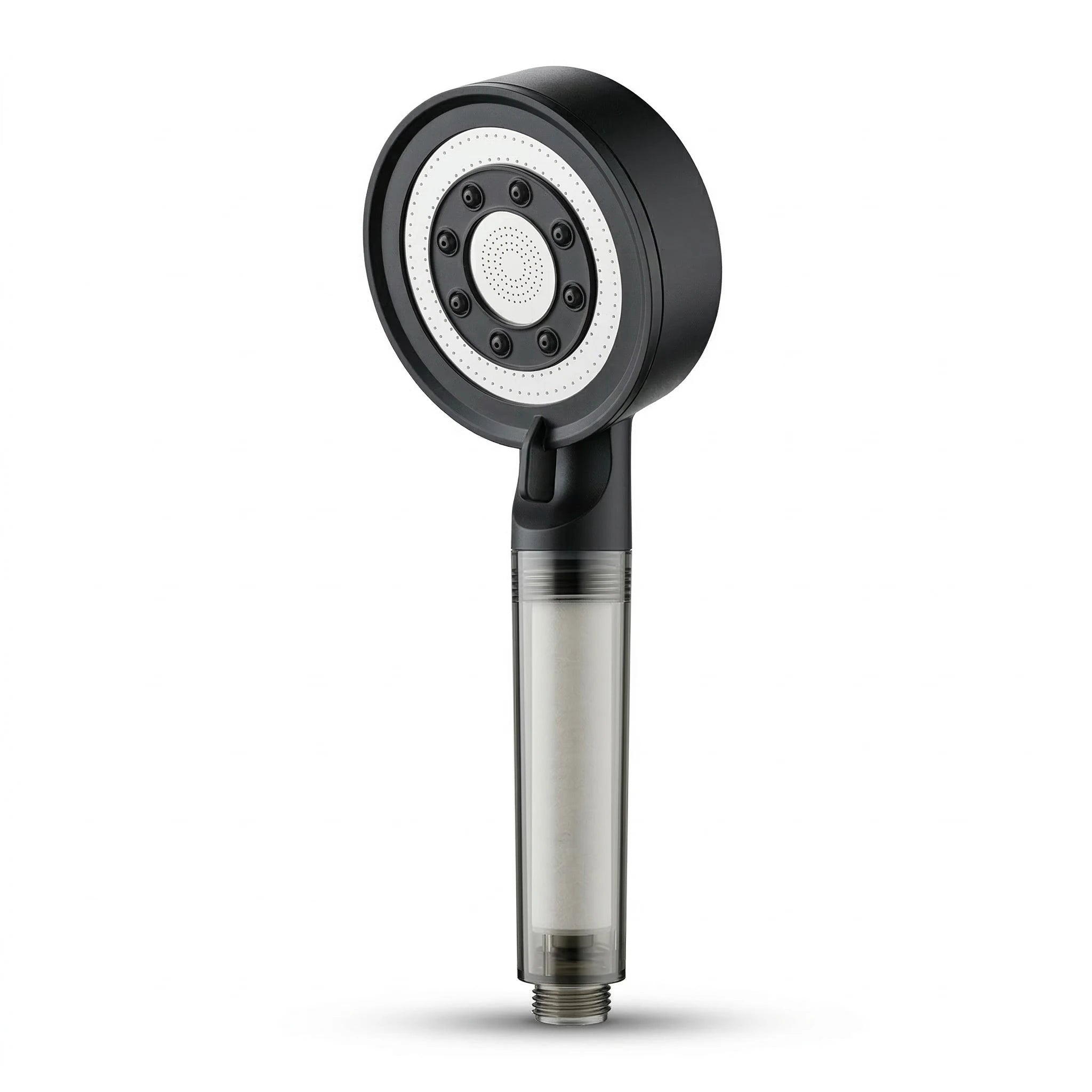 Pommeau de douche anticalcaire avec filtre de purification de l’eau noir