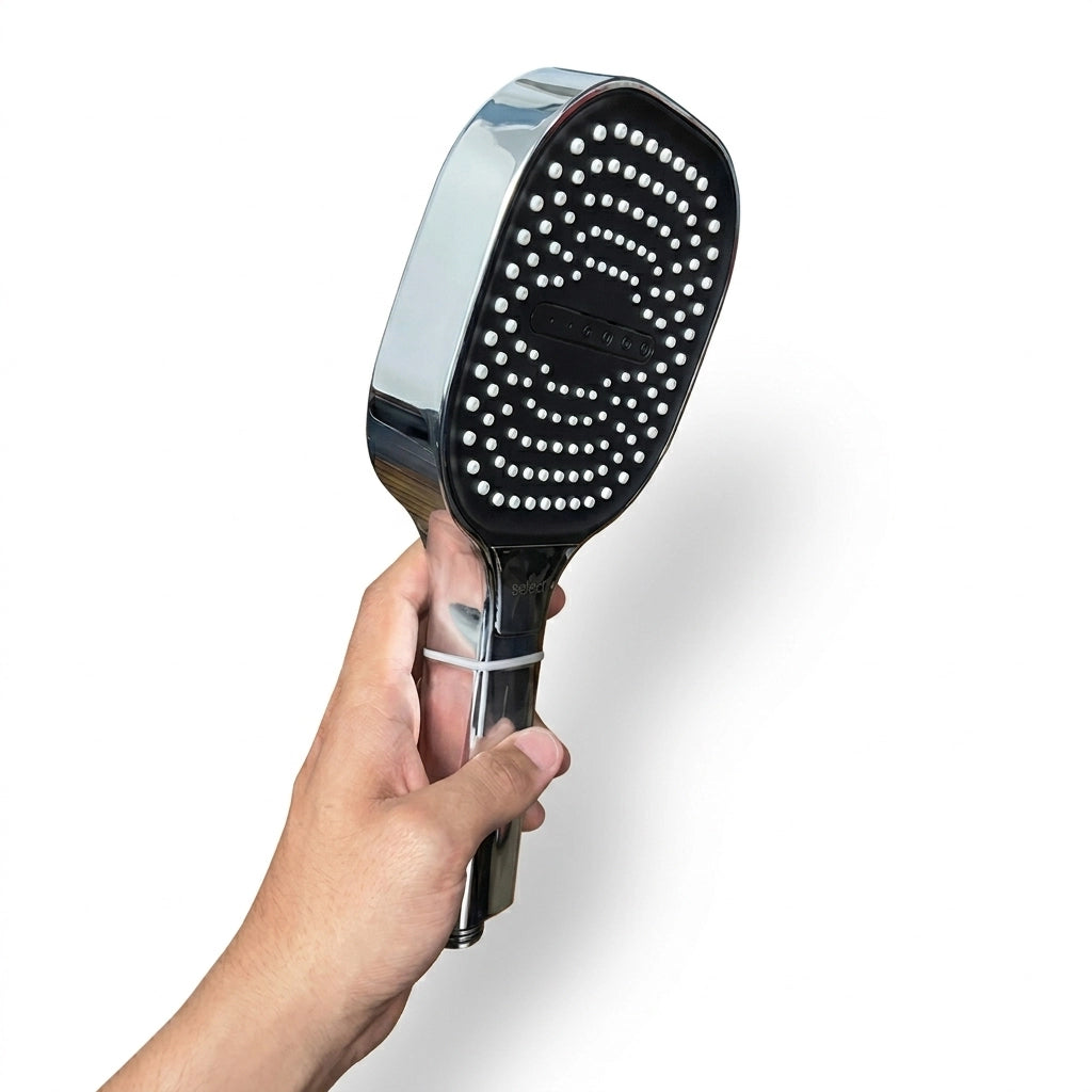 Pommeau De Douche Haute Pression – Multifonction 360° – Noir Et Blanc – Inox