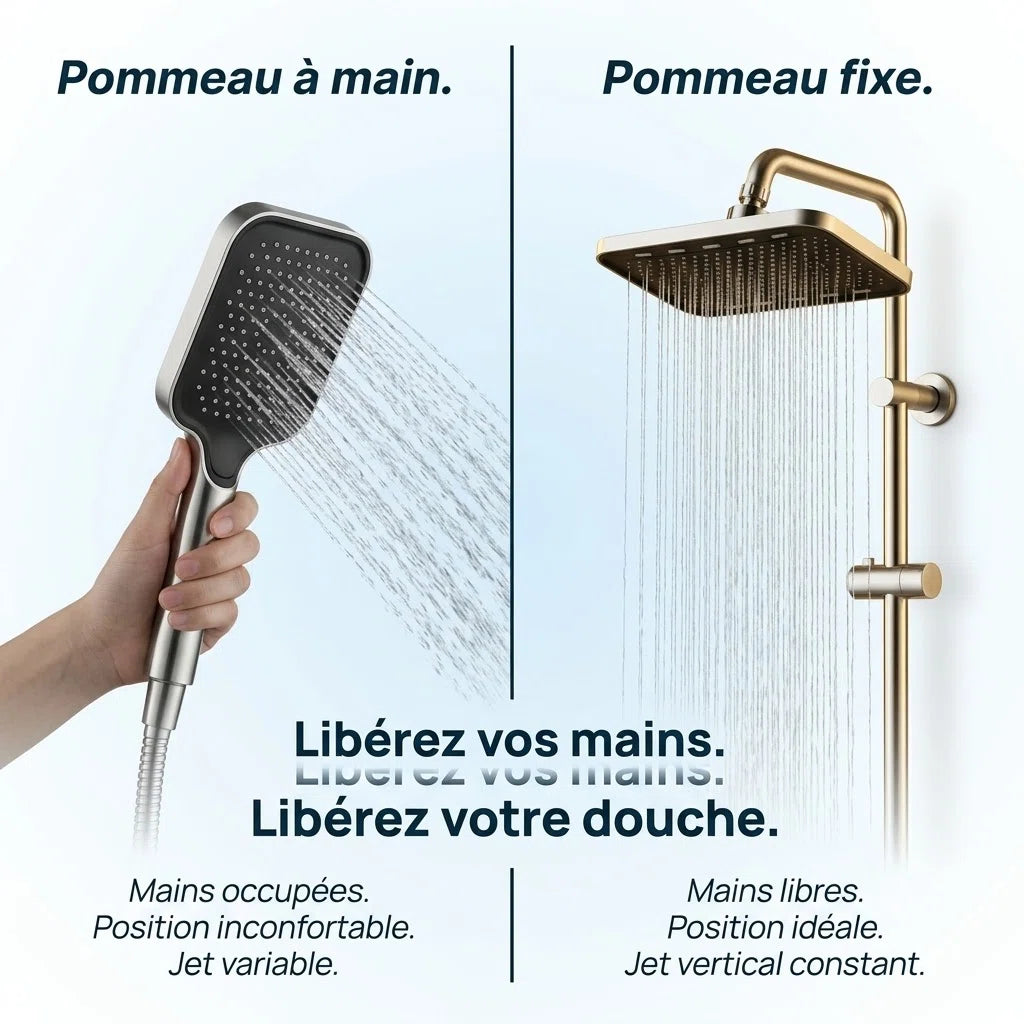 Pommeau de douche fixe grand panneau - vue principale sur fond blanc