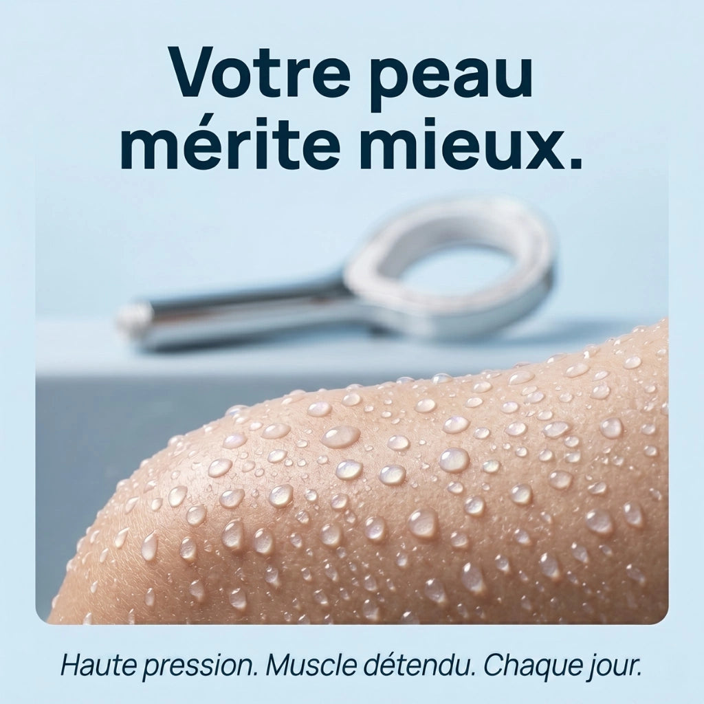 Pommeau de douche spa haute pression - vue de face sur fond blanc