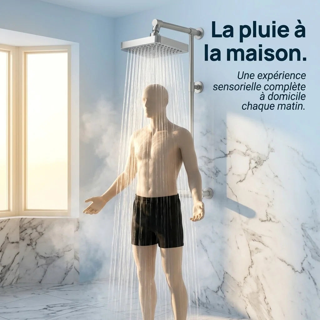 Pommeau de douche à pluie rectangulaire haute pression - vue principale sur fond blanc