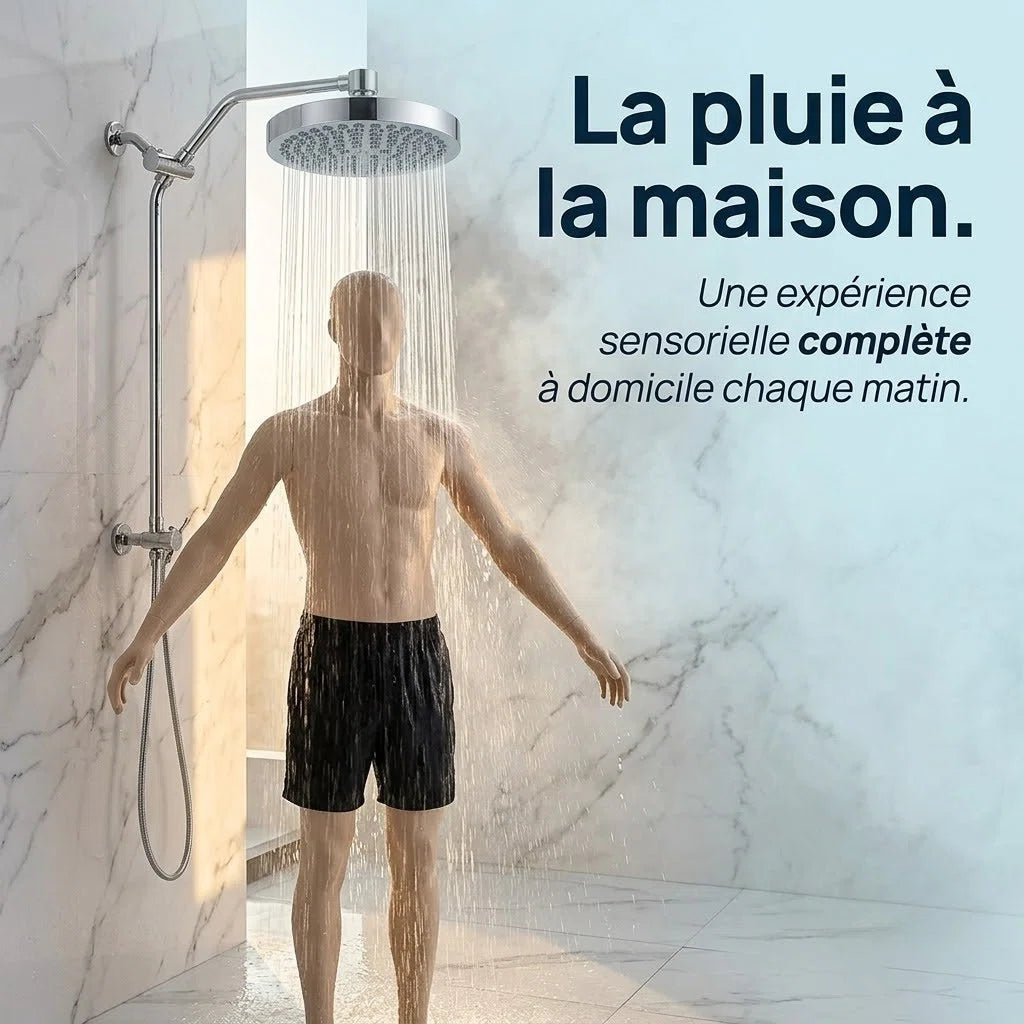 Pommeau de douche à pluie rond haute pression - vue principale sur fond blanc