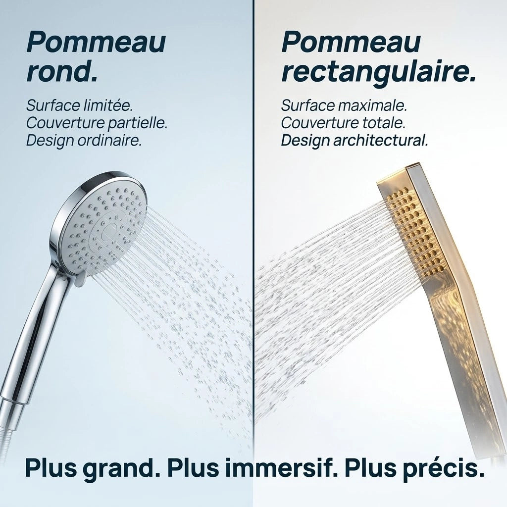 Pommeau de douche rectangulaire spa - vue principale sur fond blanc